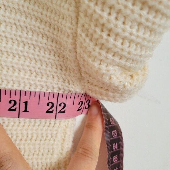 Stitch Fix VERO MODA Ivory Chunky Cable Knit Cowl Turtleneck Long Sleeve Sweater - Picture 7 of 12